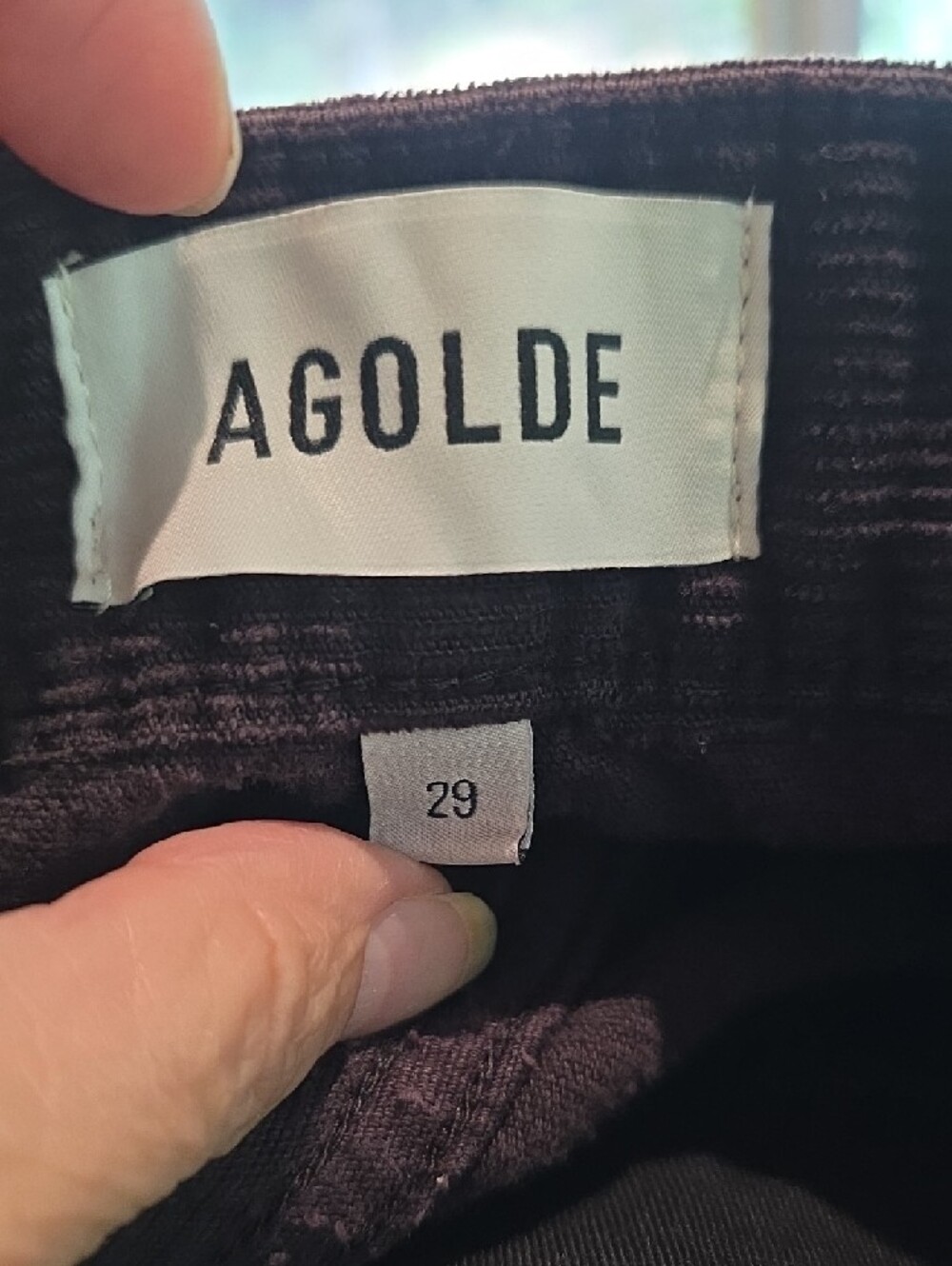 NEW $288 AGOLDE VANA FOLD WIDE LEG DK BROWN CORDUROY PANTS SIZE 29 - Picture 14 of 14